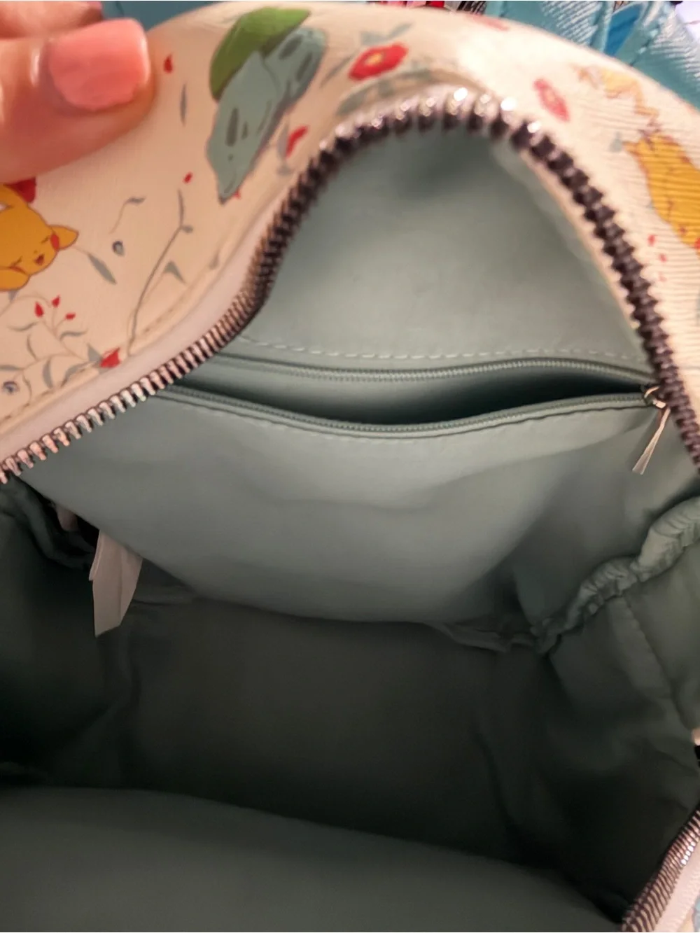 Pokémon Pattern backpack– Cream with Multi-Color Characters